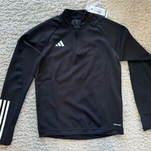 Black Adidas 1/4 Zip Long Sleeve Top. Size Medium.